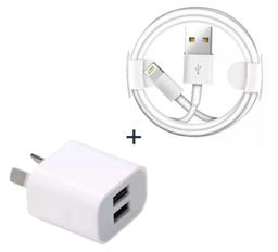 Renoverad 9eight5 Charger Cable (1m) & Wall Plug for iPhone (NZ / AU) - Reebelo Sverige