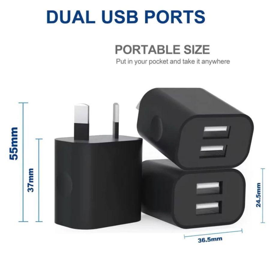 Renoverad 9eight5 Dual USB Wall Plug Power Adapter (NZ / AU) - Reebelo Sverige
