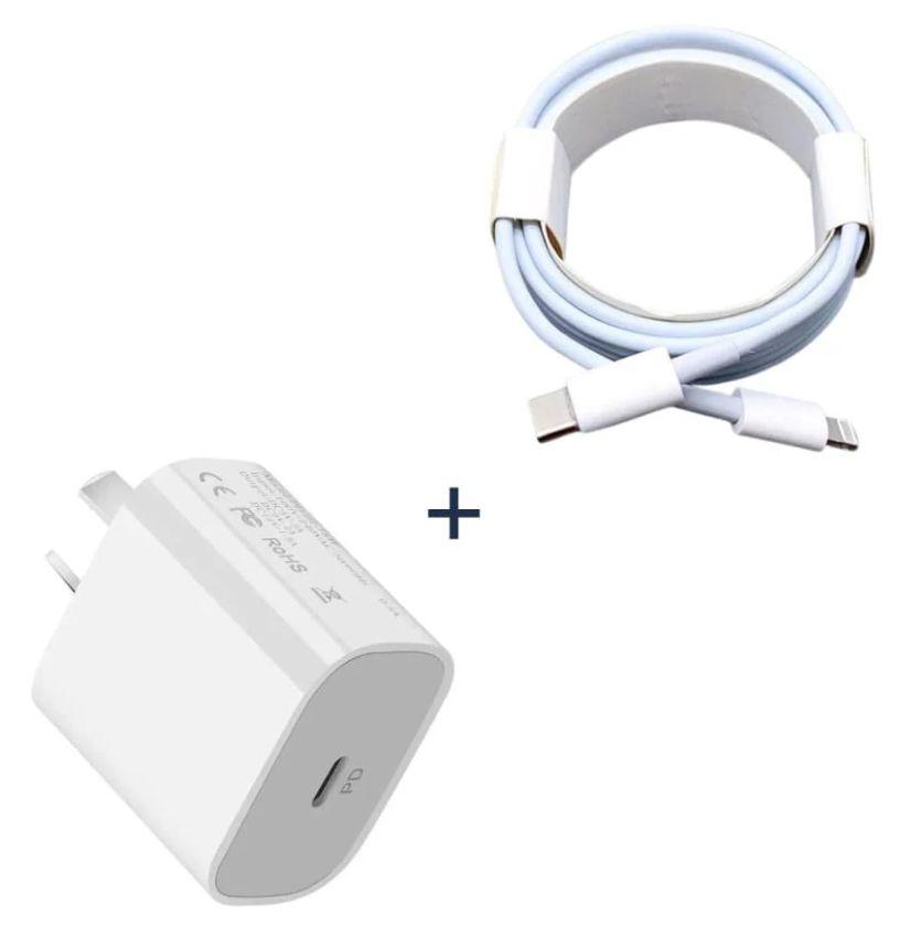 Renoverad 9eight5 Type-C to Lightning Cable (1m) & Wall Plug (NZ / AU) - Reebelo Sverige