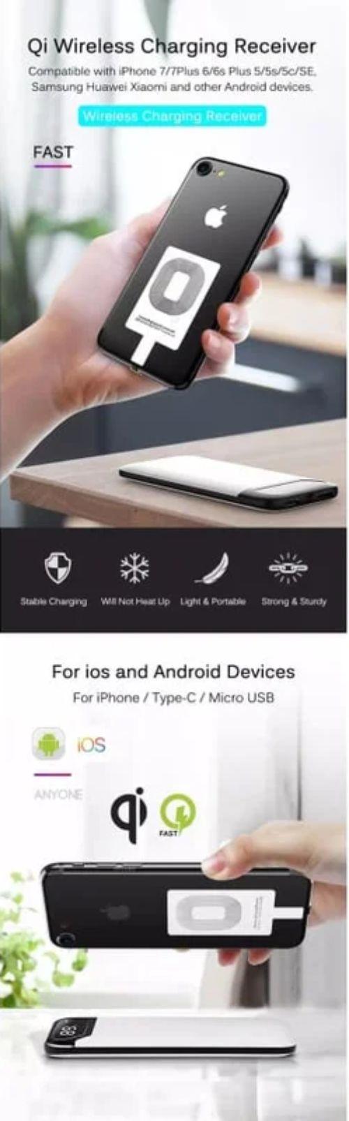 Renoverad 9eight5 Wireless Charging Receiver Type C Devices - Reebelo Sverige