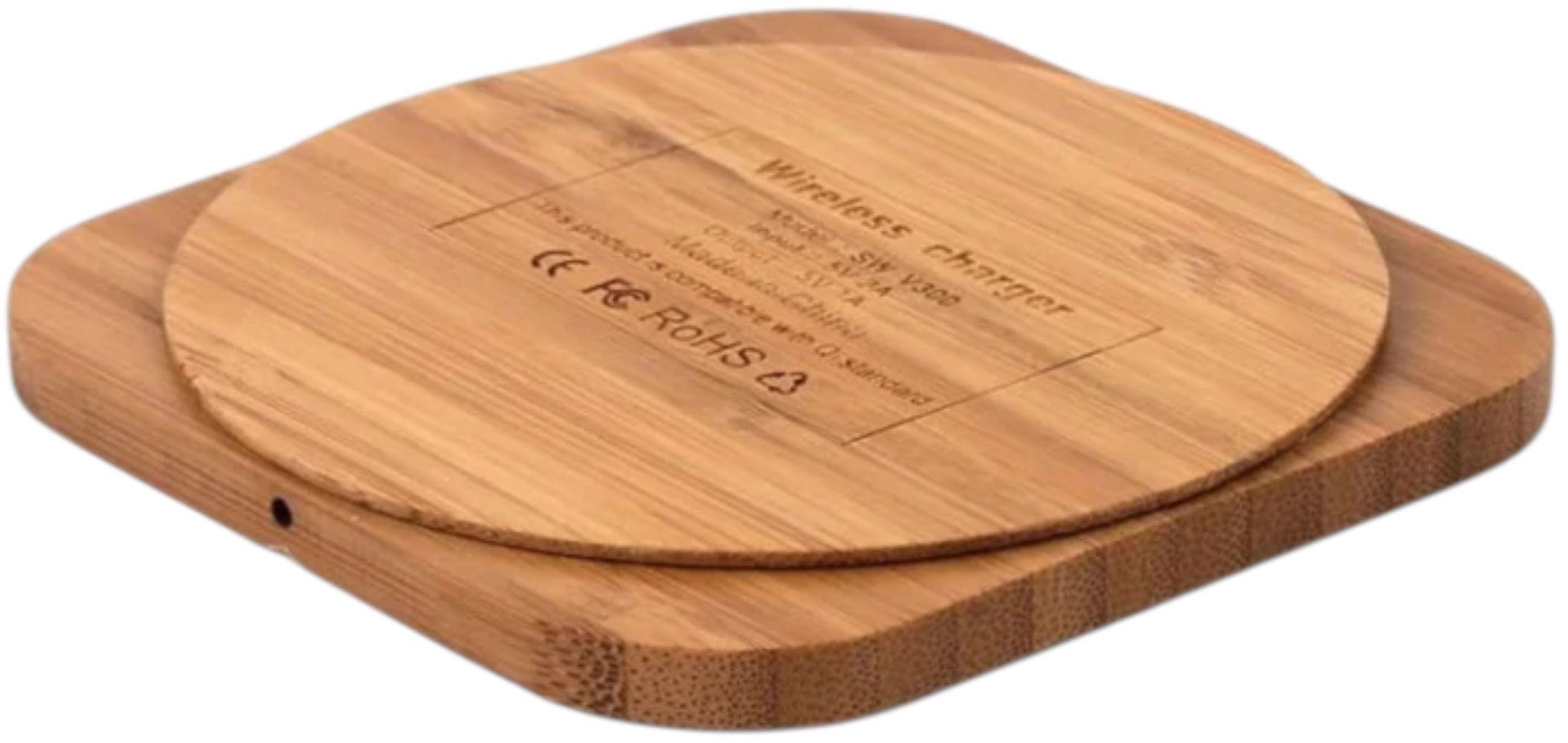 Renoverad 9eight5 Wood-Design Wireless Charger Pad (5W) - Reebelo Sverige