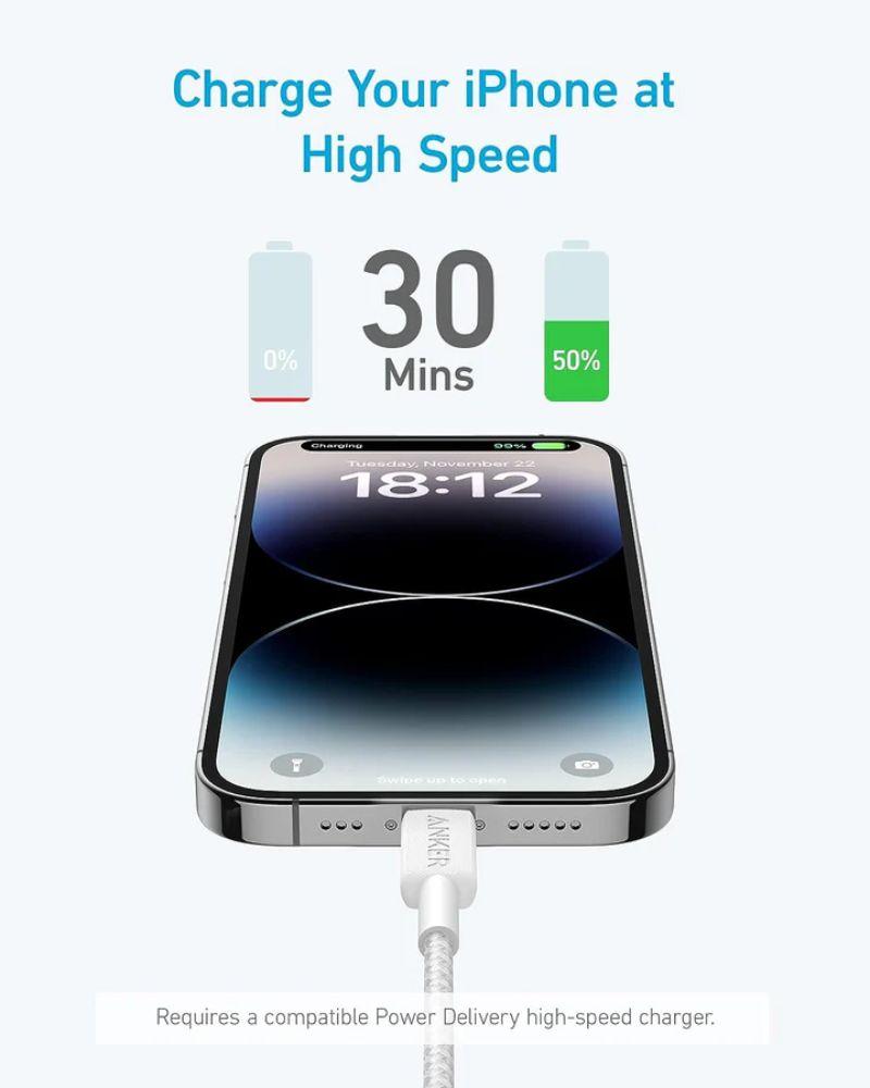 Renoverad Anker 322 USB-C to Lightning Charging Cable (2 pieces a pack) - Reebelo Sverige