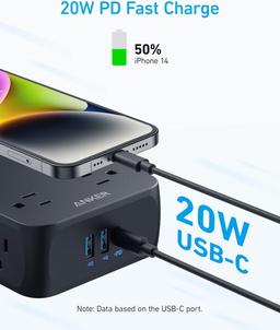Renoverad Anker 341 USB Power Strip 5ft | A9183 - Reebelo Sverige