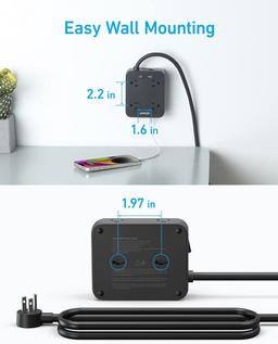Renoverad Anker 341 USB Power Strip 5ft | A9183 - Reebelo Sverige