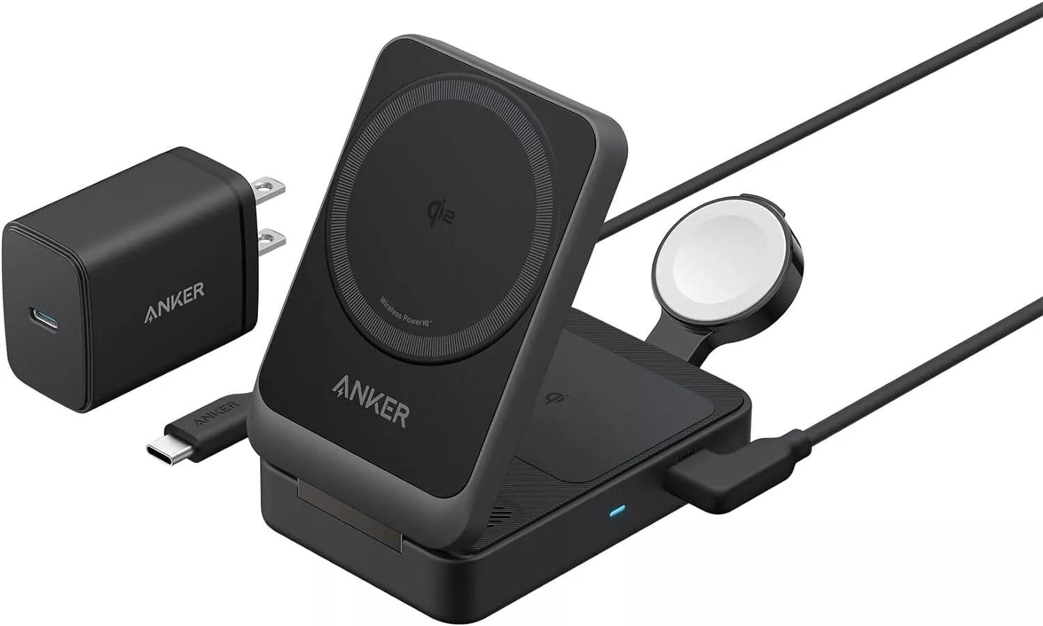 Renoverad Anker MagGo 3-in-1 Wireless Charging Station - Reebelo Sverige