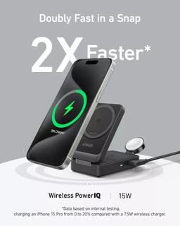 Renoverad Anker MagGo 3-in-1 Wireless Charging Station - Reebelo Sverige