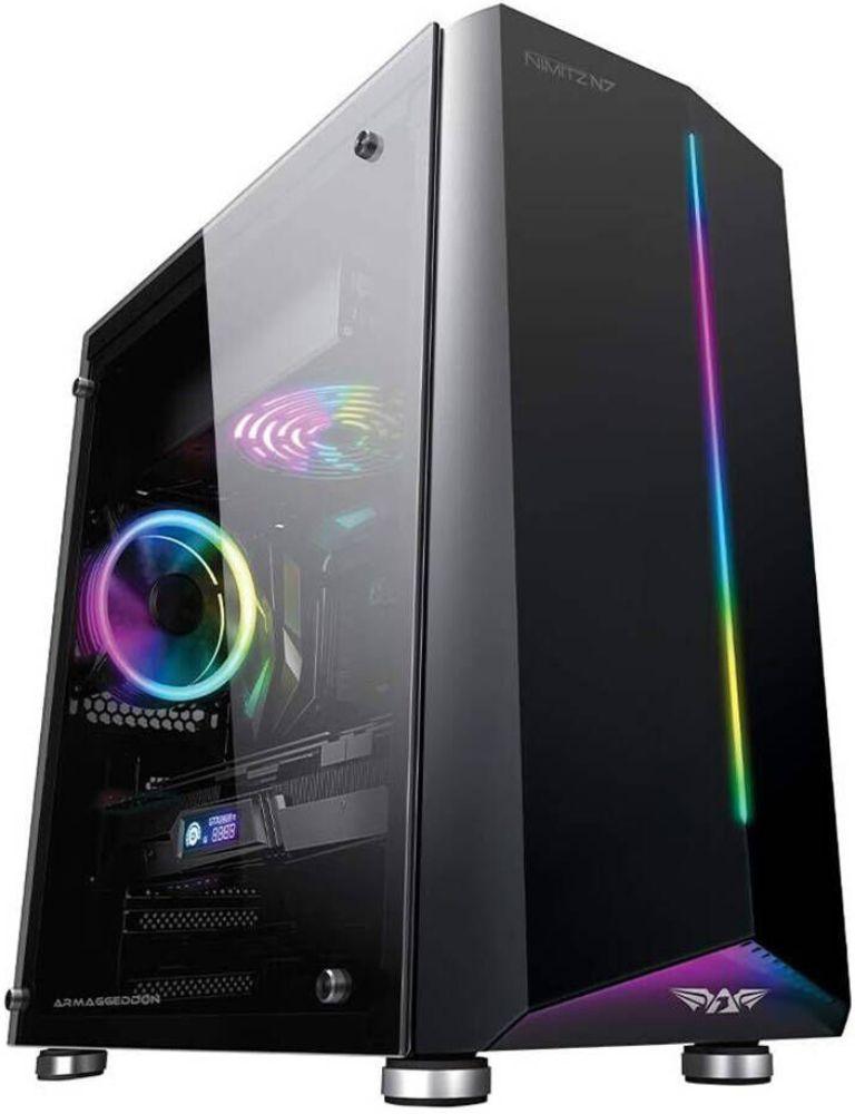 Renoverad Armaggeddon Nimitz N7 RGB Mid Tower Gaming PC Case - Reebelo Sverige