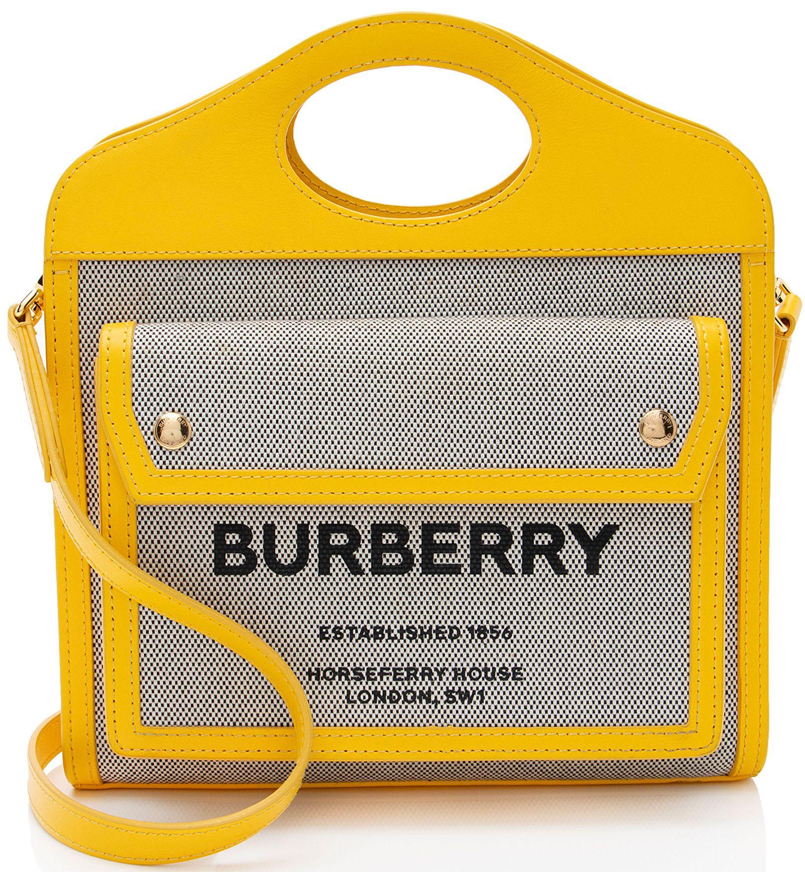 Renoverad Burberry Canvas Horseferry Mini Pocket Tote - Reebelo Sverige