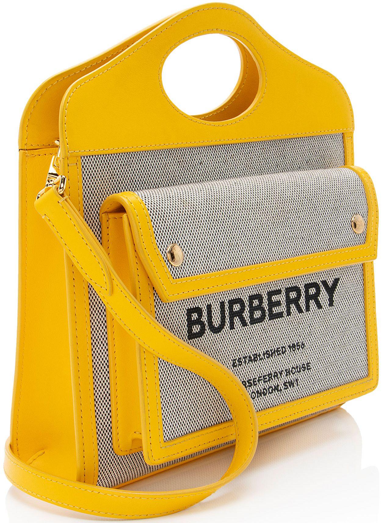 Renoverad Burberry Canvas Horseferry Mini Pocket Tote - Reebelo Sverige