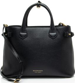 Renoverad Burberry House Check Leather Banner Medium Tote - Reebelo Sverige