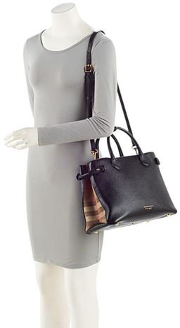 Renoverad Burberry House Check Leather Banner Medium Tote - Reebelo Sverige