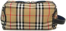 Renoverad Burberry Leather Nylon Canvas Clutch Bag Pouch - Reebelo Sverige