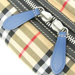 Renoverad Burberry Leather Nylon Canvas Clutch Bag Pouch - Reebelo Sverige