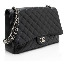 Renoverad Chanel Caviar Leather Classic Maxi Single Flap Bag - Reebelo Sverige