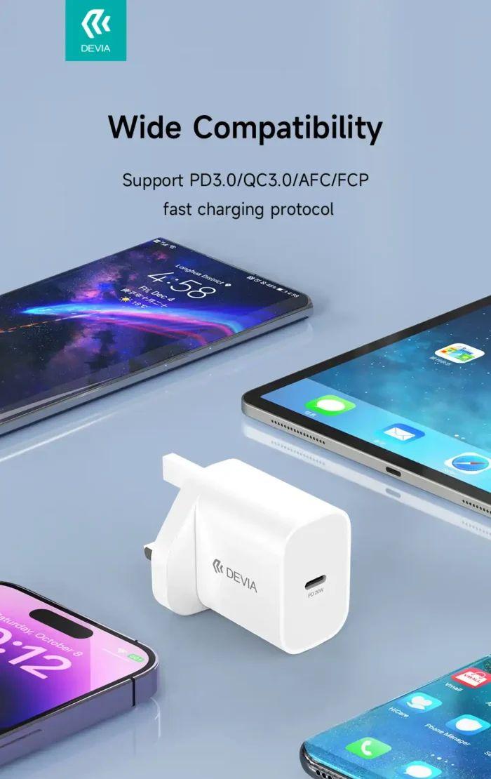 Renoverad Devia Smart Series PD Quick Charger (UK / 20W / V2) - Reebelo Sverige