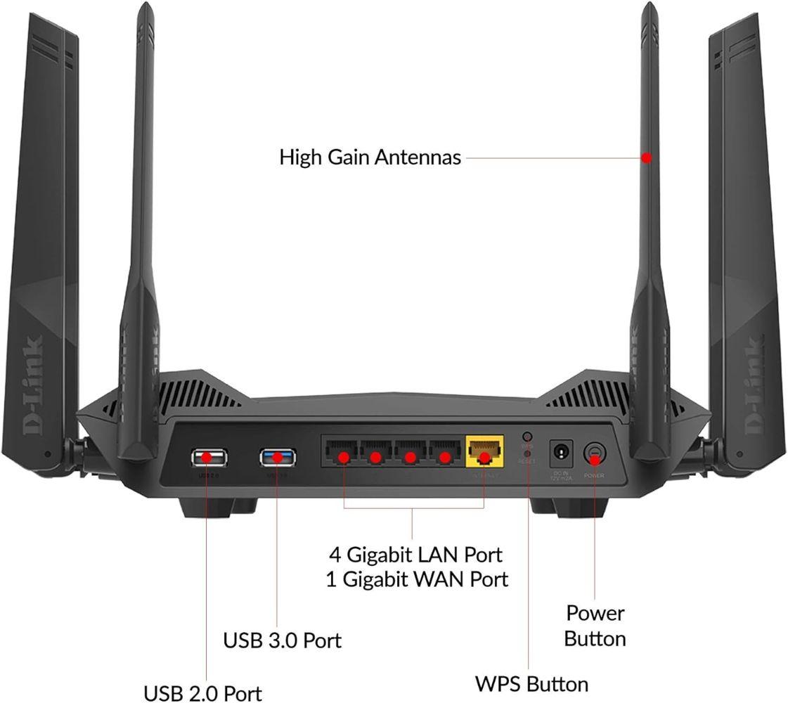 Renoverad D-Link AX5400 Mesh WiFi 6 Router (DIR-X5460) - Reebelo Sverige