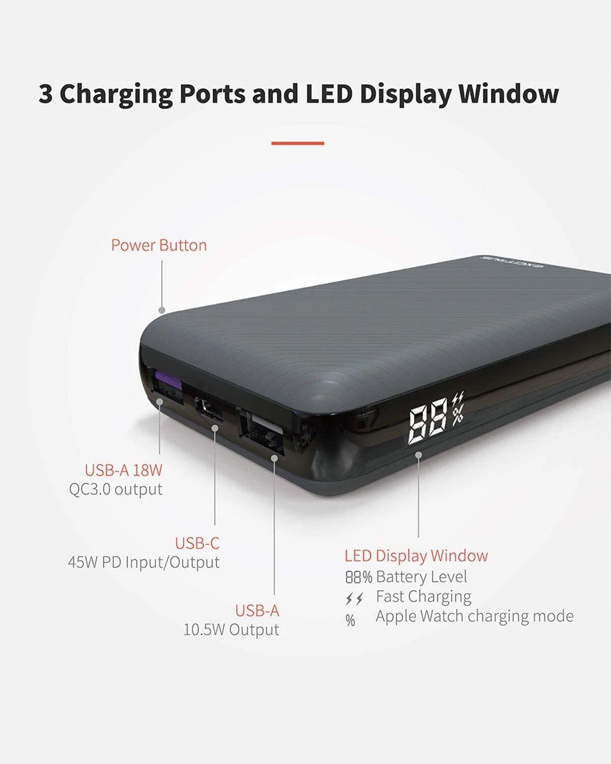 Renoverad EXCITRUS 9600mAh 45W Power Bank (PD-45960) - Reebelo Sverige
