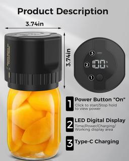 Renoverad Fodmor Mason Jar Electric Vacuum Sealer - Reebelo Sverige