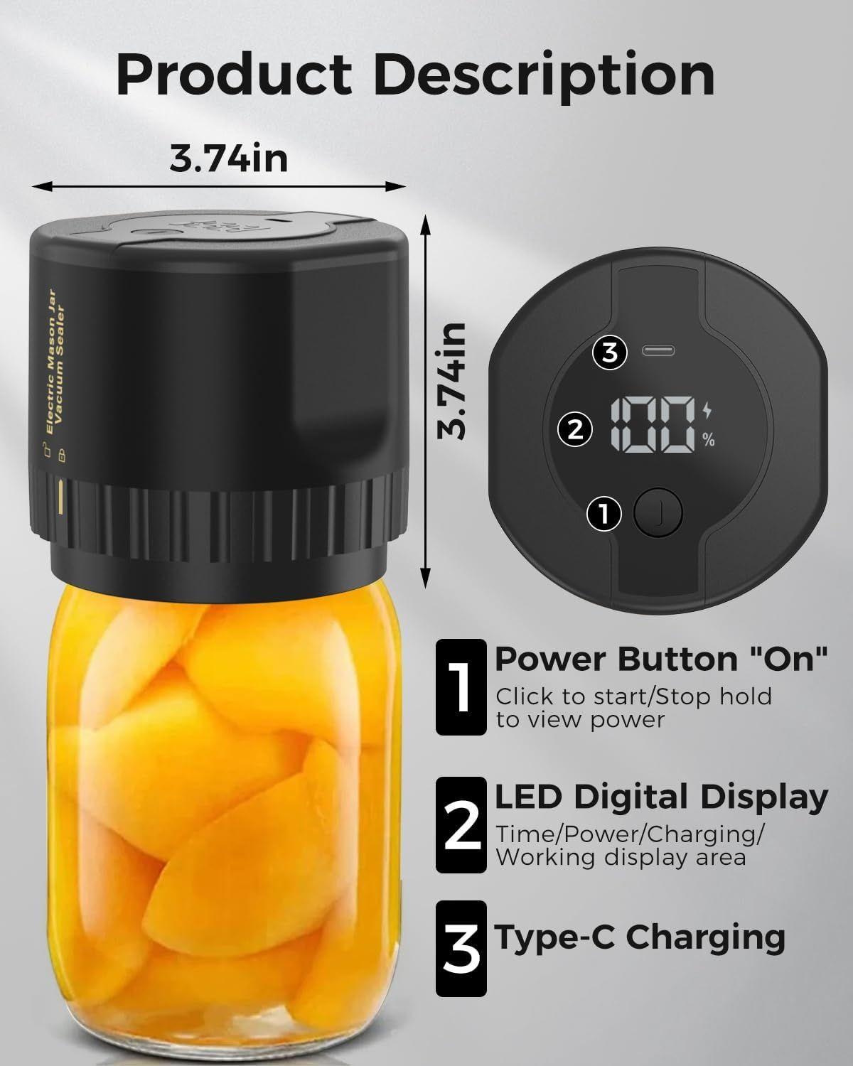 Renoverad Fodmor Mason Jar Electric Vacuum Sealer - Reebelo Sverige