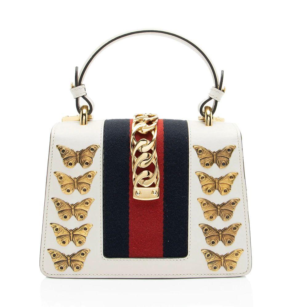 Renoverad Gucci Leather Animal Studs Sylvie Mini Satchel - Reebelo Sverige
