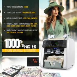 Renoverad Kolibri Signature V2 Mixed Bill Counter - Reebelo Sverige