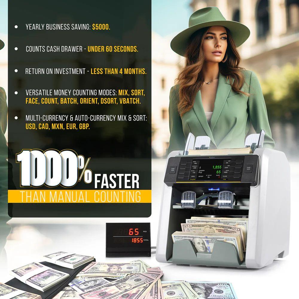 Renoverad Kolibri Signature V2 Mixed Bill Counter - Reebelo Sverige