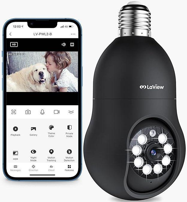 Renoverad LaView Wireless Bulb Security Camera 360° LV-PWL2 - Reebelo Sverige