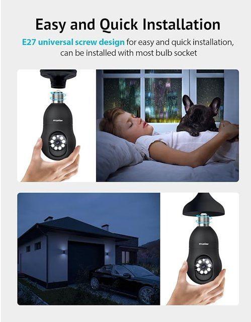 Renoverad LaView Wireless Bulb Security Camera 360° LV-PWL2 - Reebelo Sverige