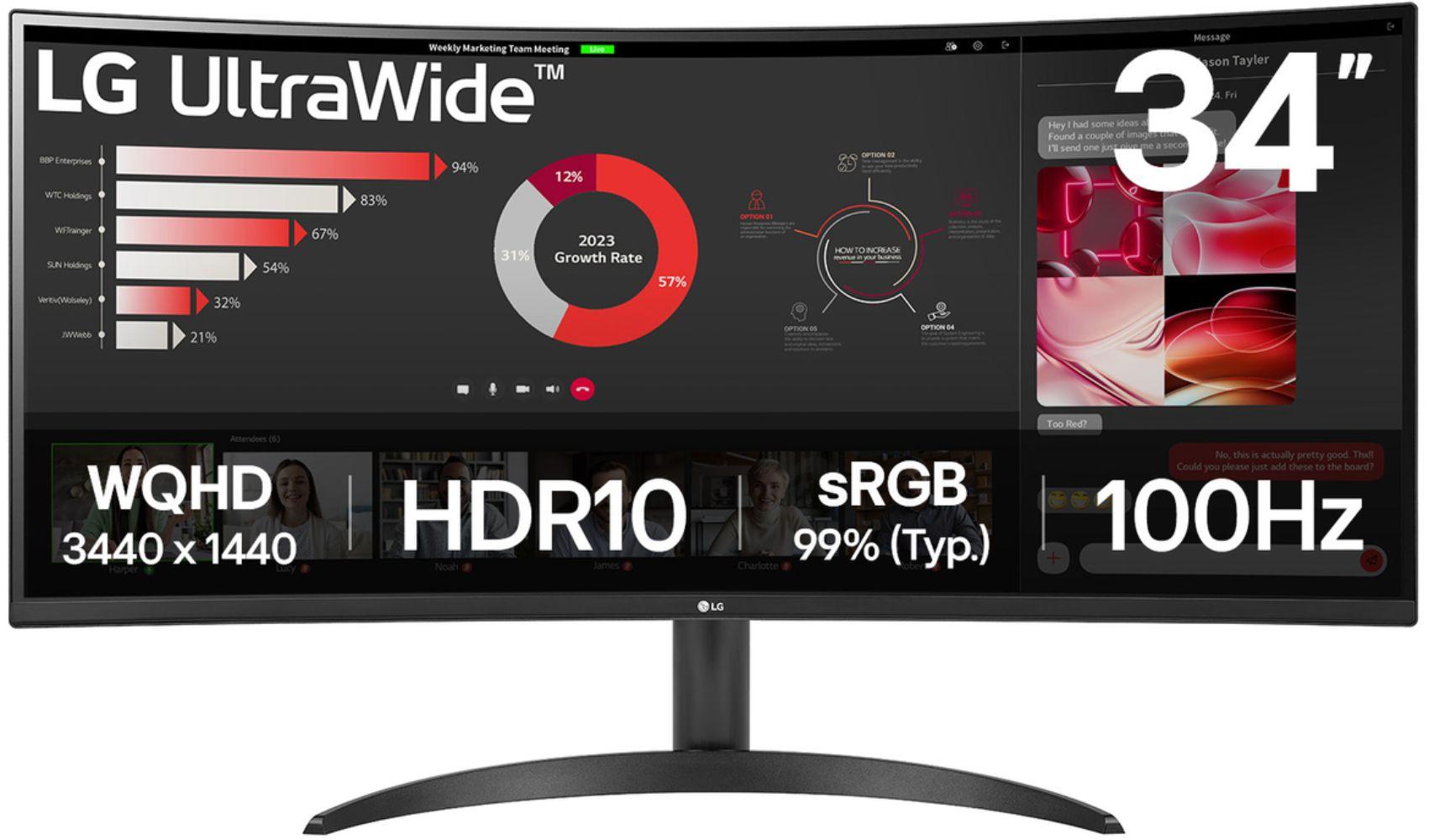 Renoverad LG 34WR50QK-B Curved UltraWide QHD Monitor 34" - Reebelo Sverige