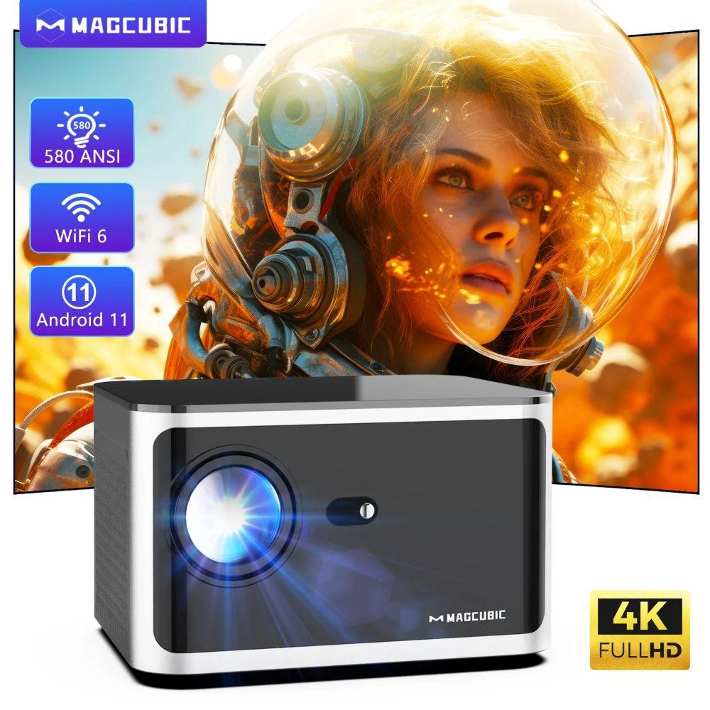 Renoverad Magcubic HY350 Pro 580 ANSI 4K 1080P WiFi 6 Projector - Reebelo Sverige