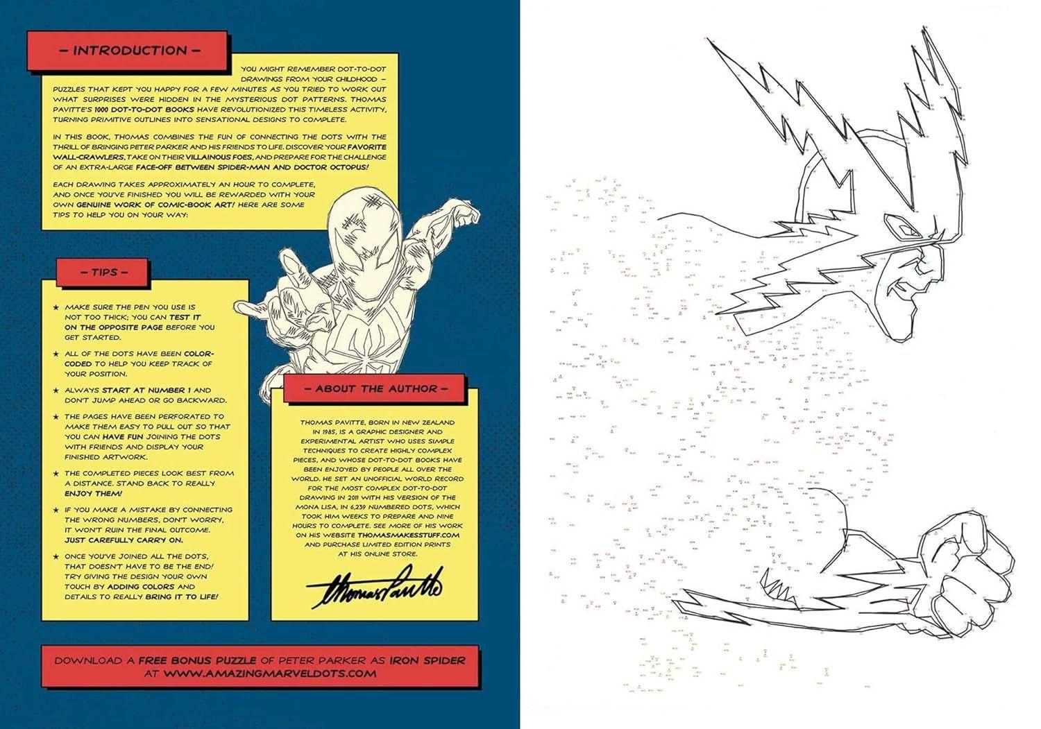 Renoverad Marvel: Spider-Man1000 dot-to-dot book by Thoms Pavtte - Reebelo Sverige