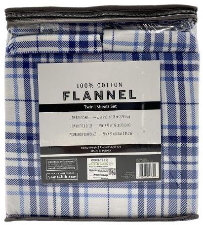 Renoverad Member's Mark 100% Cotton 4pc Flannel Sheets Twin Set - Reebelo Sverige