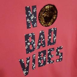 Renoverad Member's Mark Girls Sweater No Bad Vibes 6/6x - Reebelo Sverige