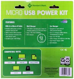 Renoverad Member's Mark Micro USB Power Kit - Reebelo Sverige