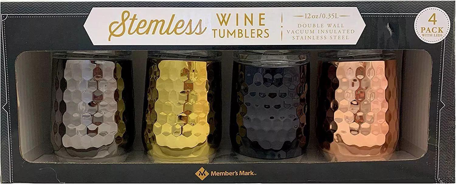 Renoverad Member's Mark Stemless Wine Tumblers 12 oz (Pack of 4) - Reebelo Sverige