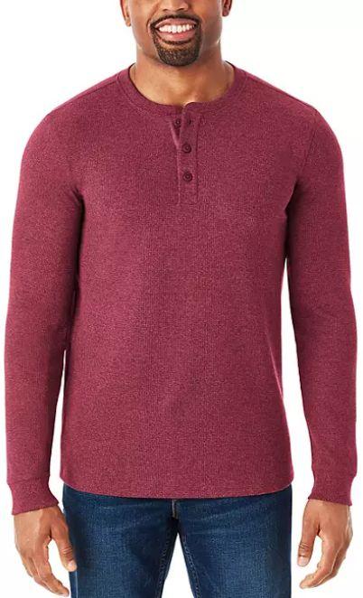 Renoverad Member's Mark Thermal Henley - Reebelo Sverige