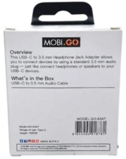 Renoverad Mobigo Type-C To 3.5mm Aux Audio Adapter Cable (GO-63AT) - Reebelo Sverige