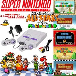 Renoverad Nintendo Super NES Mario Set with 5-Game Cartridge - Reebelo Sverige