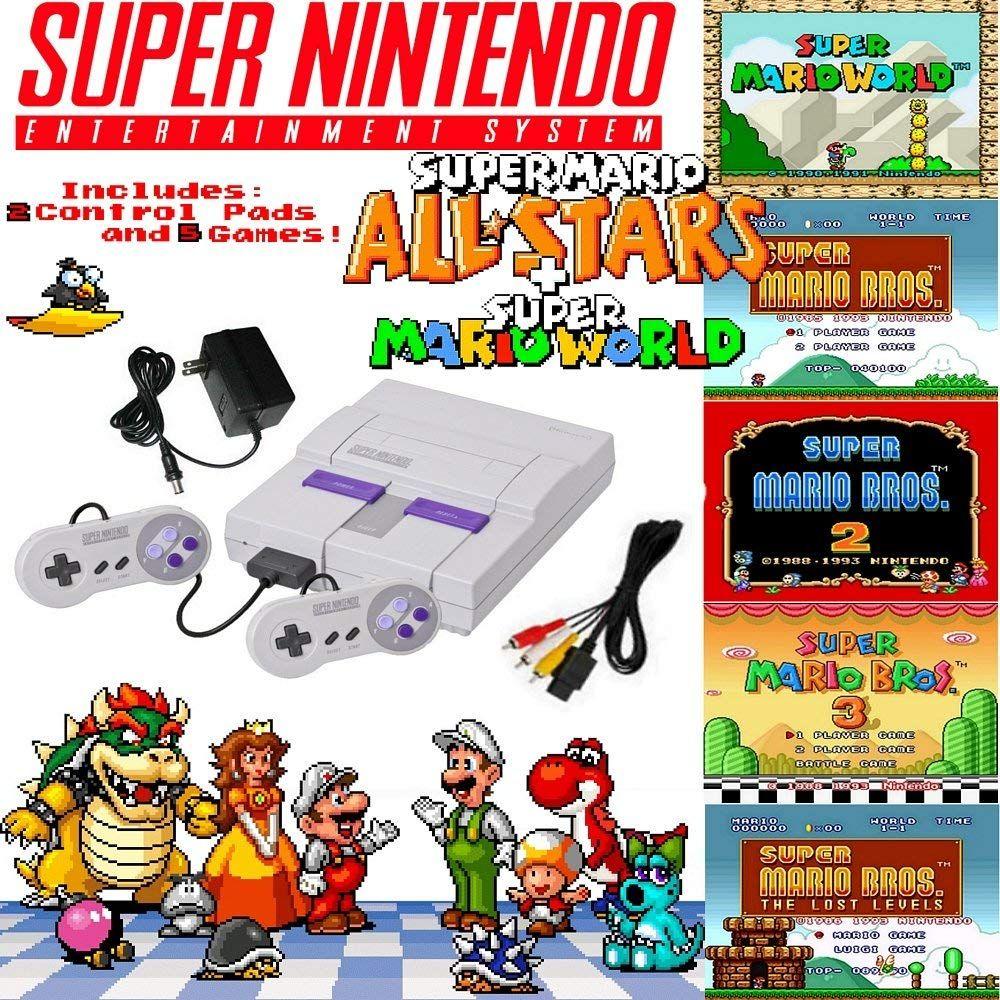 Renoverad Nintendo Super NES Mario Set with 5-Game Cartridge - Reebelo Sverige