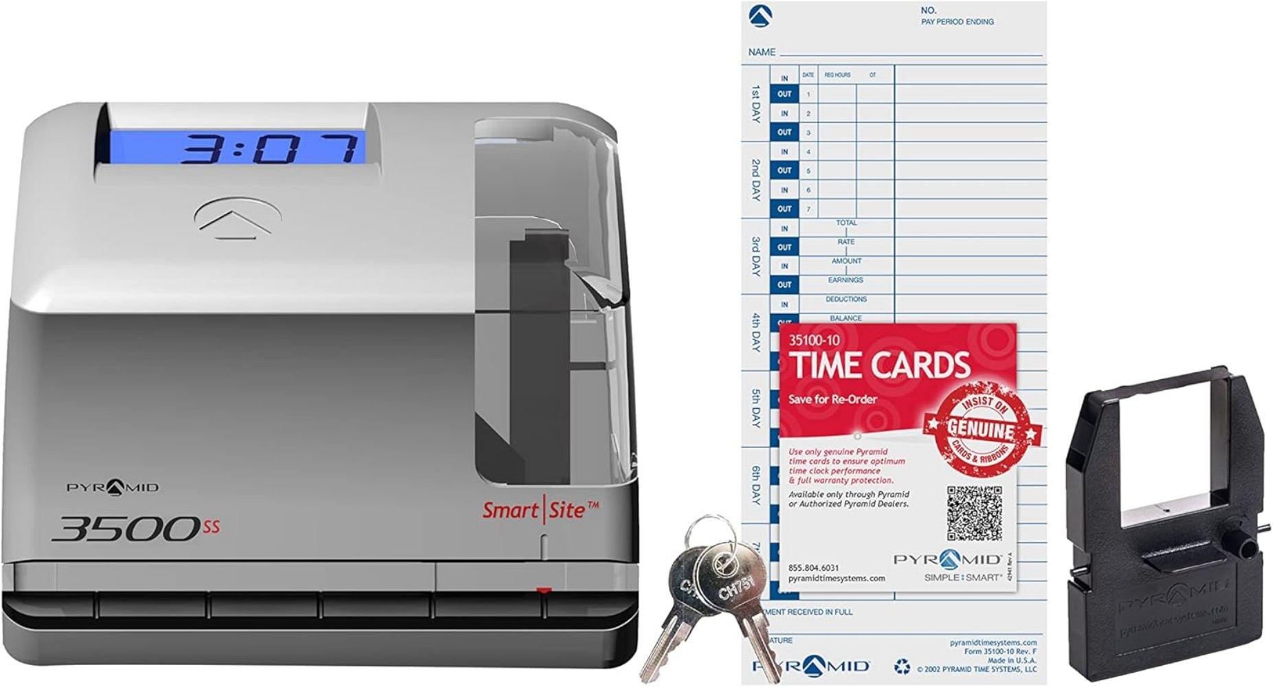 Renoverad Pyramid 3500ss SmartSite Time Clock & Document Stamp - Reebelo Sverige