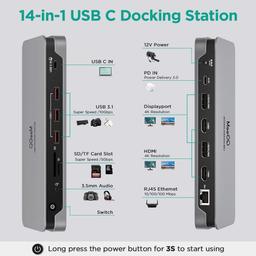 Renoverad QGeeM D6908 USB C Laptop Docking Station - Reebelo Sverige
