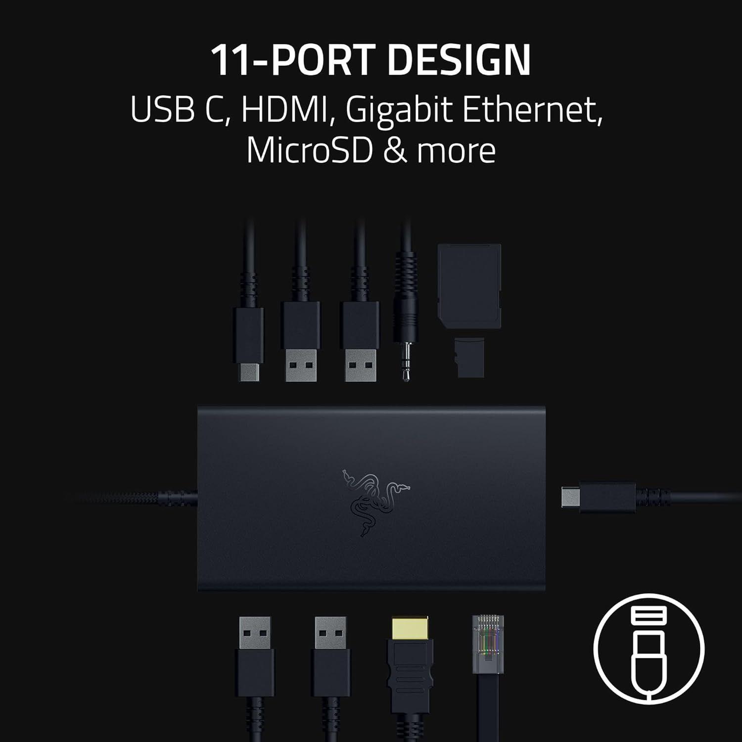 Renoverad Razer USB-C Dock 11 Port Docking Station for Laptops - Reebelo Sverige