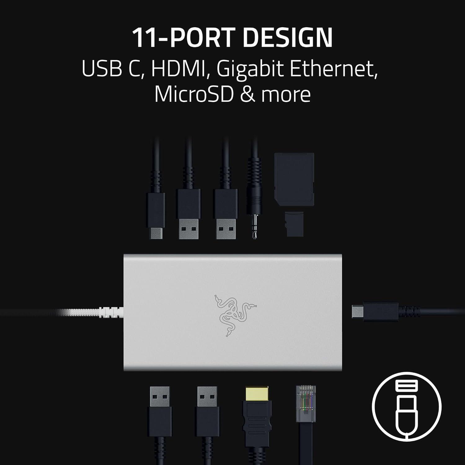 Renoverad Razer USB-C Dock 11 Port Docking Station for Laptops - Reebelo Sverige