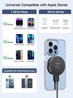 Renoverad RTOPS Magnetic Wireless Charger - Reebelo Sverige