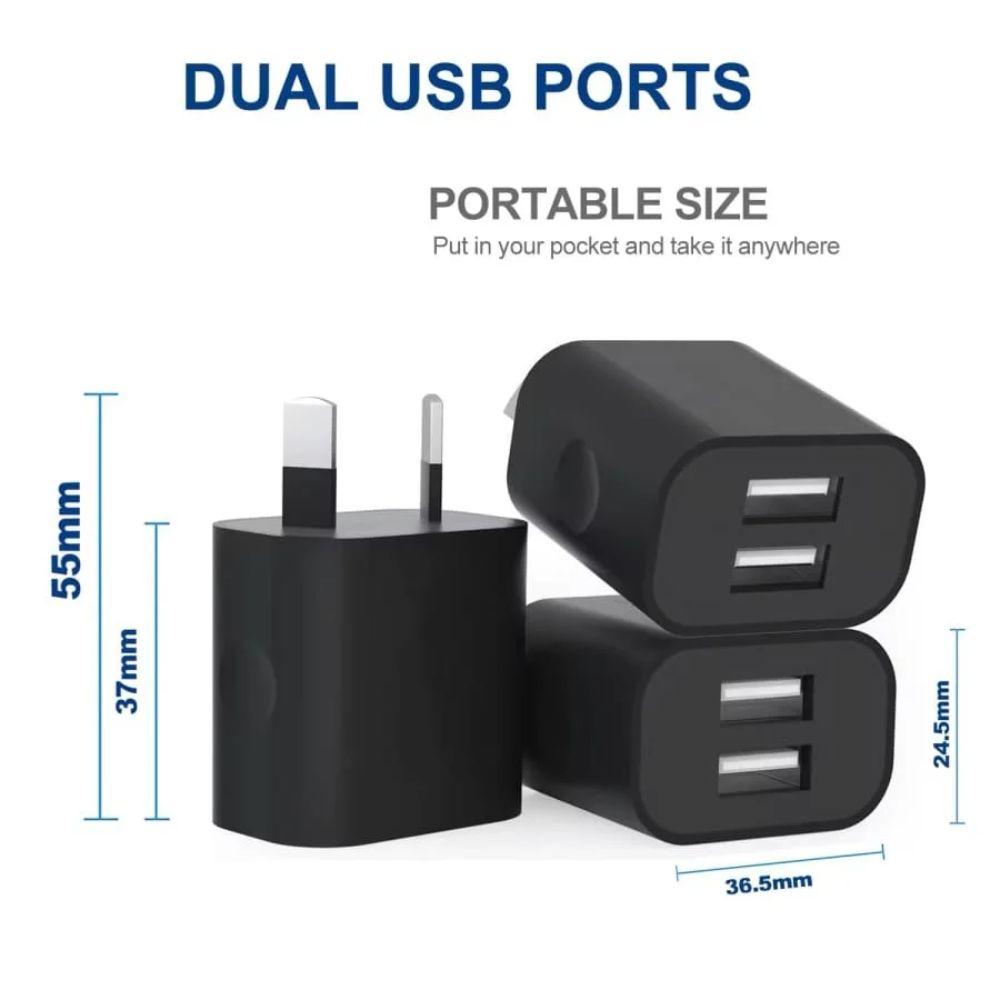Renoverad That Watch Shop Dual USB Power Adapter Wall Plug (NZ / AU)  - Reebelo Sverige