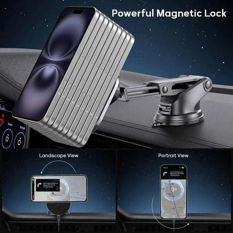 Renoverad Tough On 15W Qi2 Wireless Car Charger - Reebelo Sverige