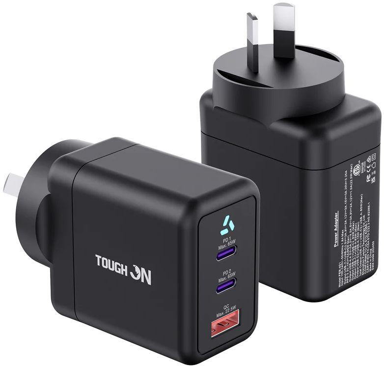 Renoverad Tough On 65W 3 Port PD & QC 3.0 Fast Wall Charger - Reebelo Sverige