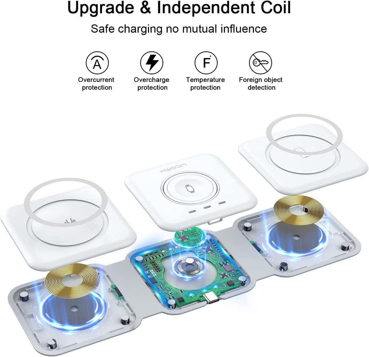 Renoverad UCOMX Nano 3 in 1 Wireless Charger with Adapter   - Reebelo Sverige