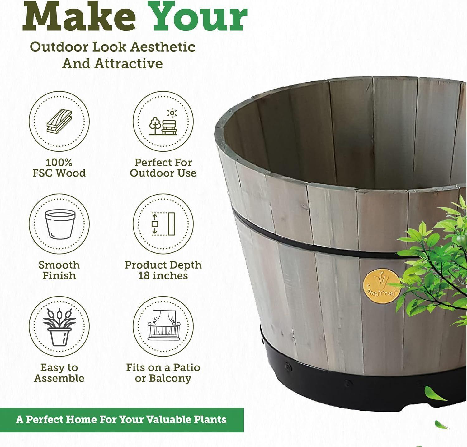Renoverad VegTrug Build a Barrel Kit Planter 46cm - Reebelo Sverige