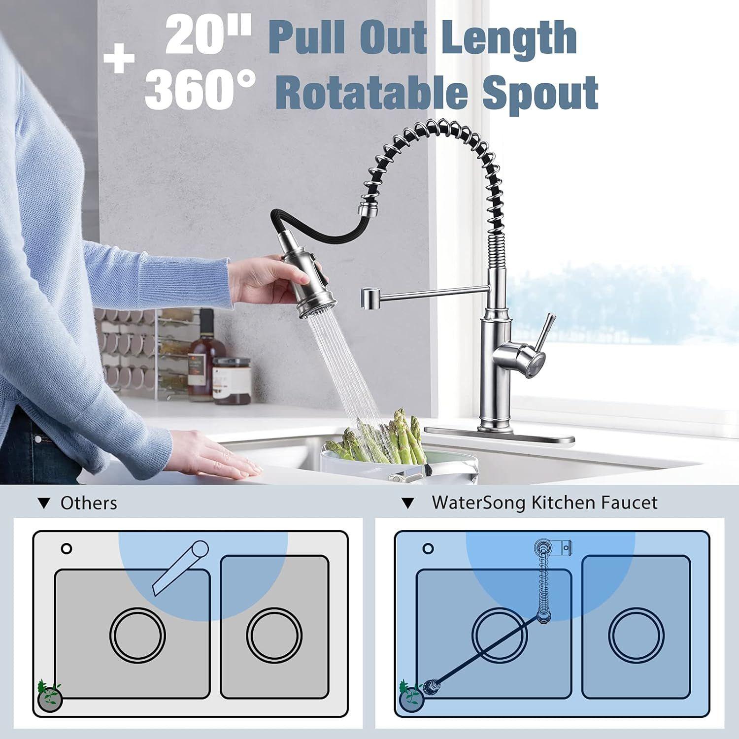 Renoverad WaterSong Kitchen Sink Pull-Down Faucet WS062100BN - Reebelo Sverige